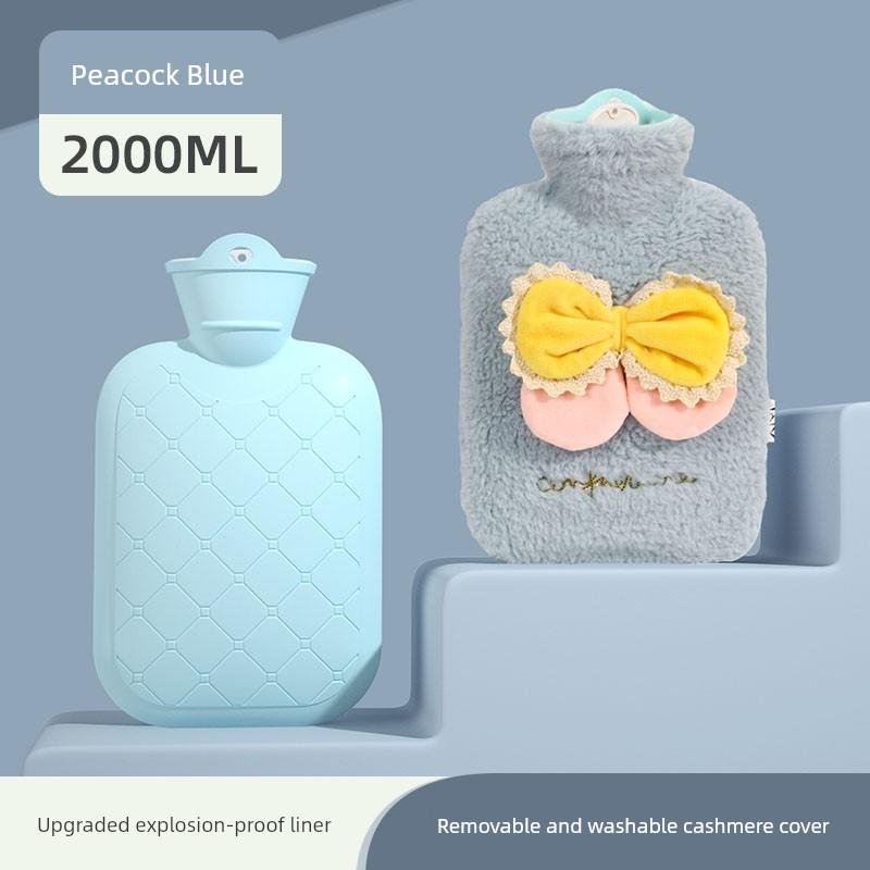 Hot Water Bottle, Thickened Explosion-Proof Hand Warmer, Small Hand Warmer Bag, Women's Belly Warmer, Plush Hot Compress Water Bag