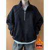 Plus Size Men's Long Sleeve Hoodie Shirt - Trendy Warm Casual Fashion for Autumn/Winter.