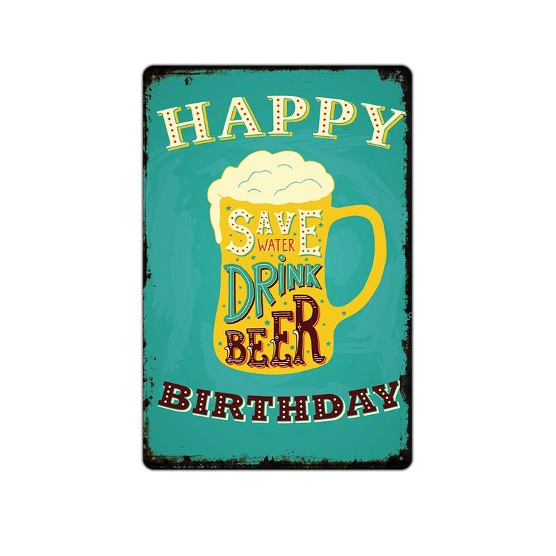 Metal Tin Sign Poster Beer Tin Sign Metal Plaque Poster for Bar Club Wall Decor Retro Home Bedroom Vintage Wall Plate Pendant