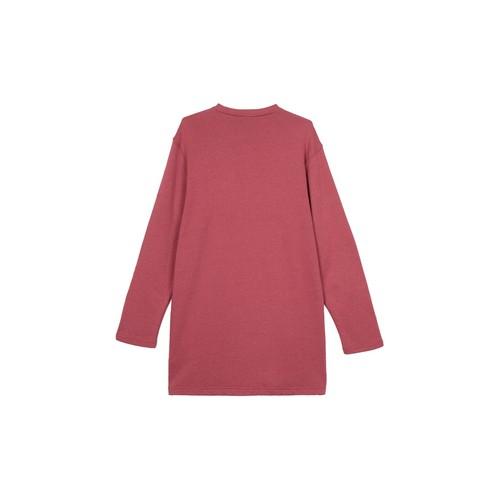 Nike Women's Casual Fleece-Lined Thick Mid-Length Hoodie in Red