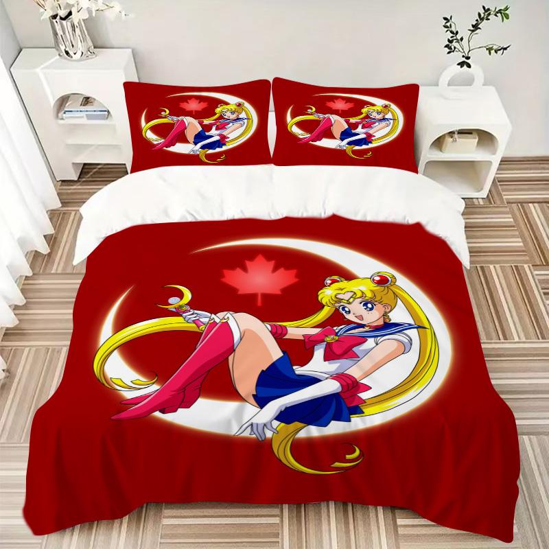 Sailor Moon Canada Print 3Pcs Bedding Setduvet Cover With 2 Bedropillowcase Home Birthday Gift