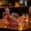 Nautical Spirits Bottle Octopus-Shaped Glass Decanter, 3D Artistic Borosilicate for Whiskey Wine Soda, Ocean Themed Bar Decor 350ml Decorative Liquid