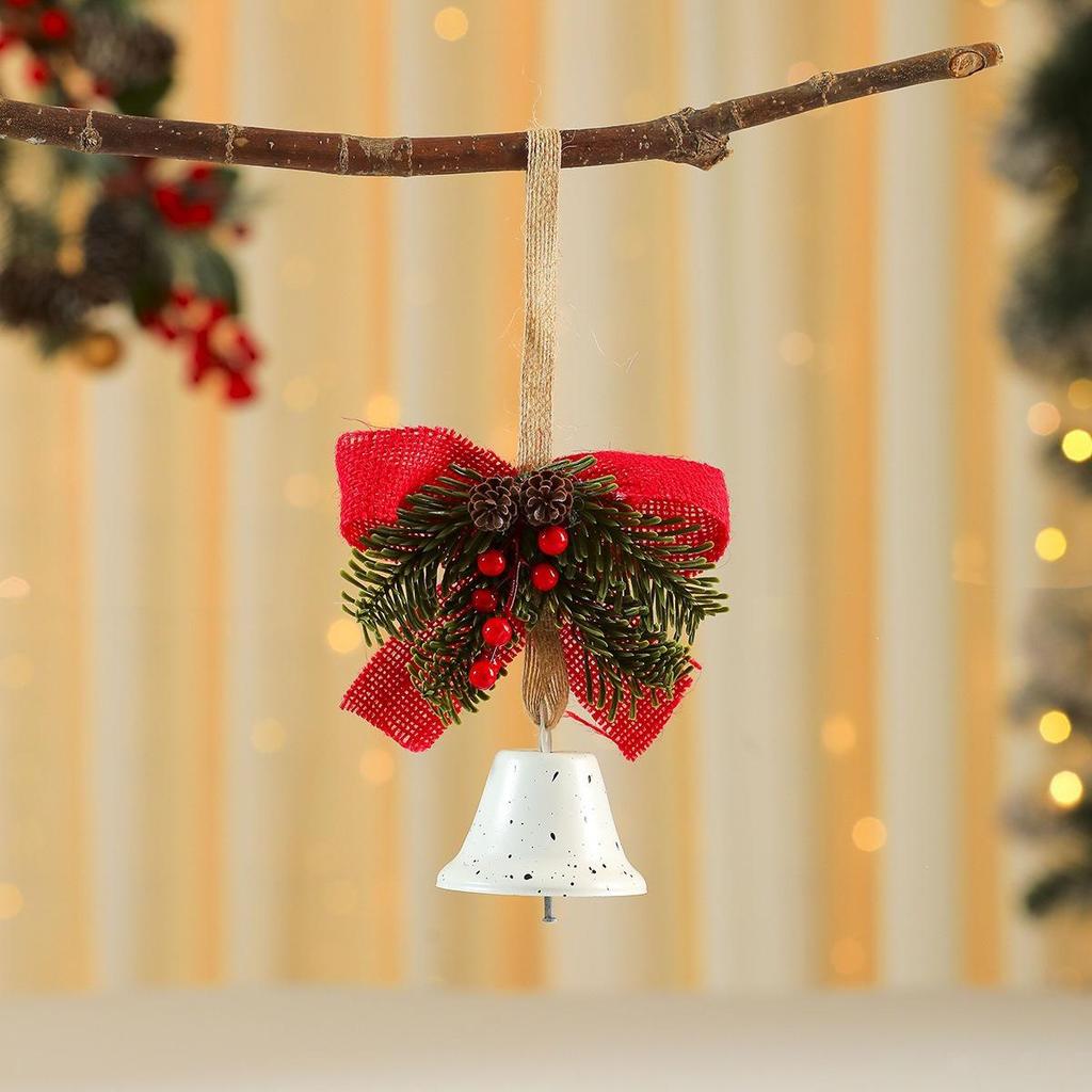 Cross-Border Christmas Bell & Pine Cone Hanging Ornament with Red Berry for Christmas Tree