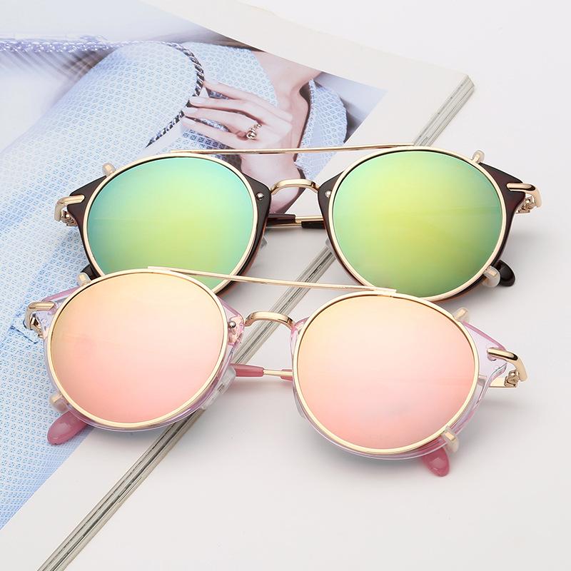 New Metal 2-in-1 Sunglasses Ladies' Retro Dual Purpose Mirror Set Men's Detachable External Sunglasses UV400 Shades Eyewear