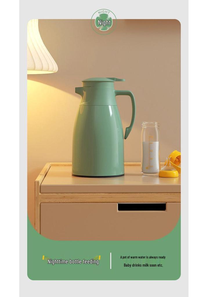 Thermoskanne mit großem Fassungsvermögen und Glaseinsatz: Perfekt für Zuhause & Wohnheim, Hält Wasser warm.