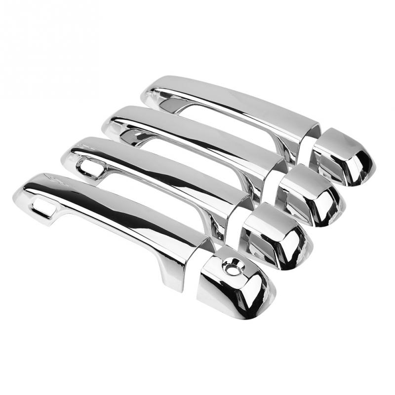 8 Pcs Silver Chrome Car Chromium Electroplating Door Handle Cover Trim for Toyota Land Cruiser Prado 2010-2018 Car