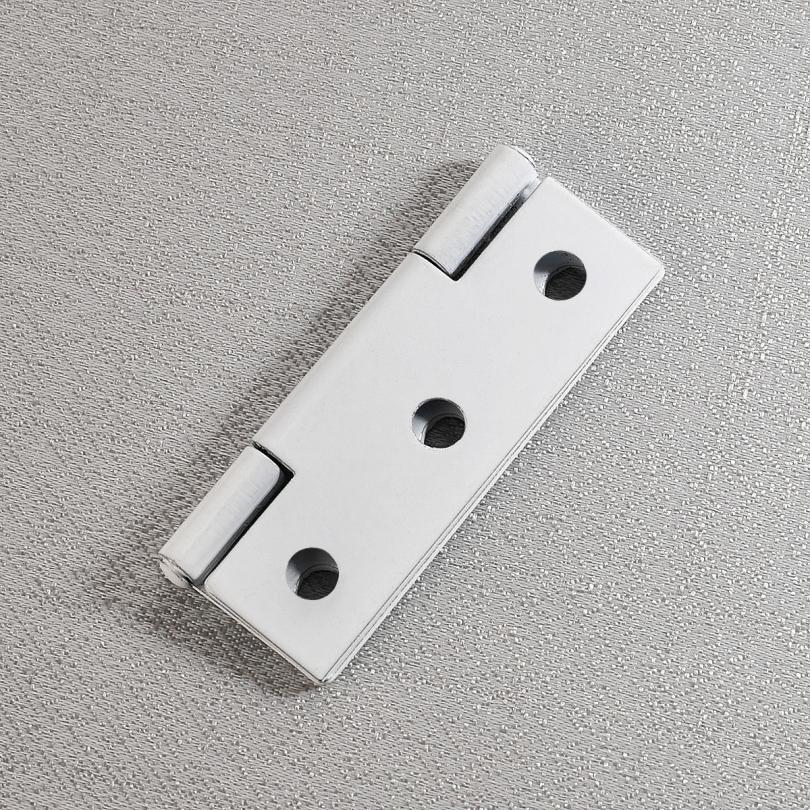 Square Spray Painted White Flat Hinge Cabinet Hinges, 6-Hole Borehole Wooden Box Gift Box Hinge