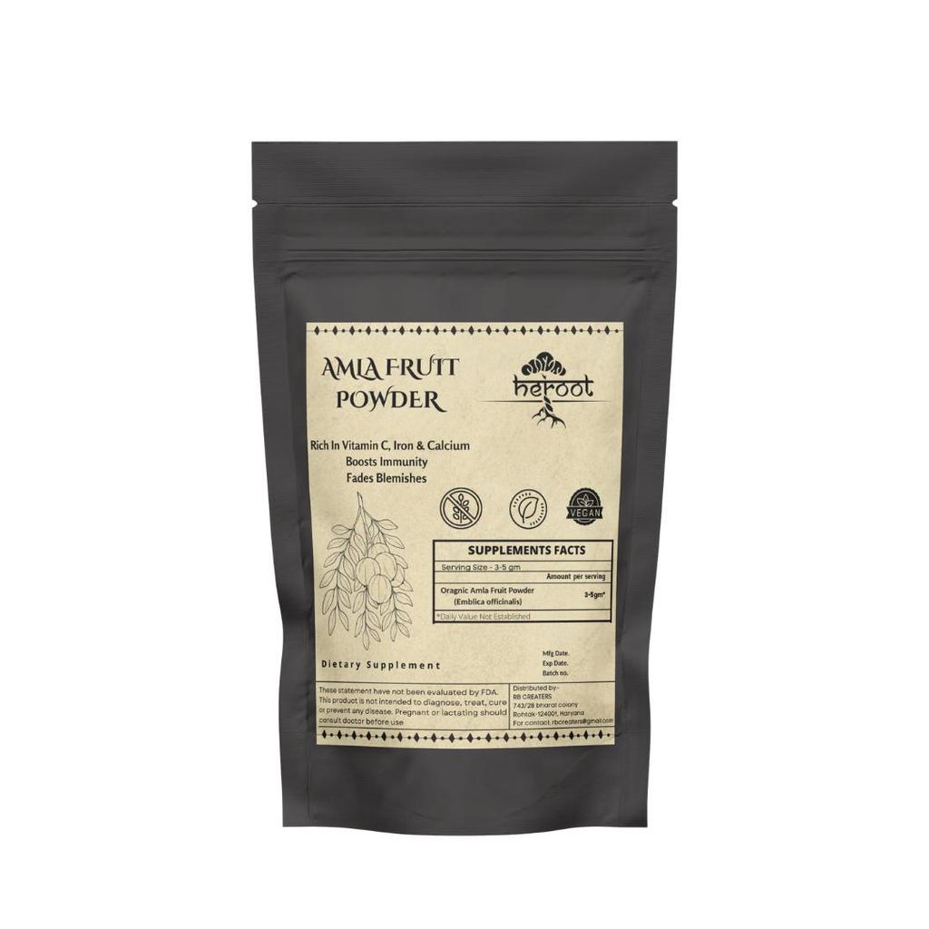 Heroot Amla Powder | Indian Gooseberry Powder | Natural Source of Vitamin C & Antioxidants | Hair & Skin Care | Herbal Supplement