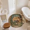 Forest Leopard,Round Area Rug,Carpet Rug for Living Room Bedroom Sofa Playroom Decor,Non-slip Floor Mat