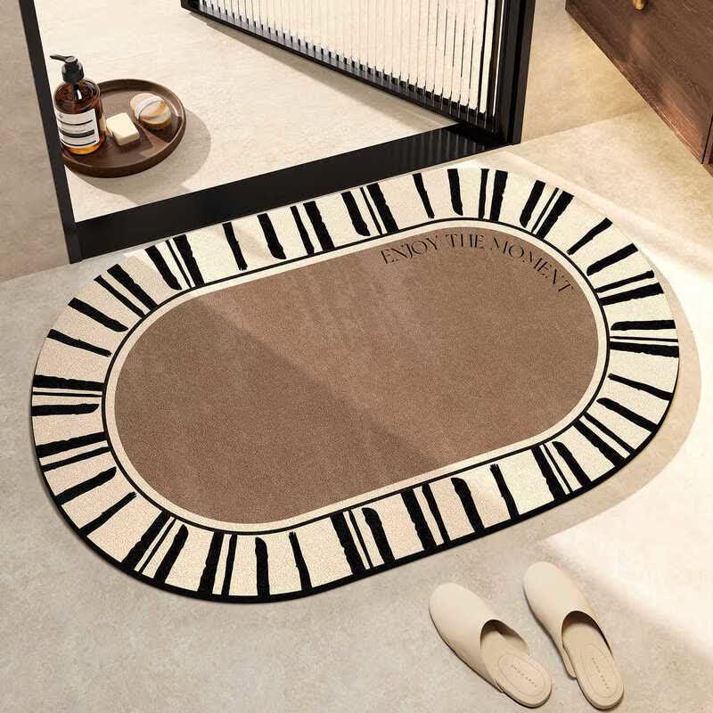 Yuzhan Diejing Suyu Absorbent Oval Bathroom Mat