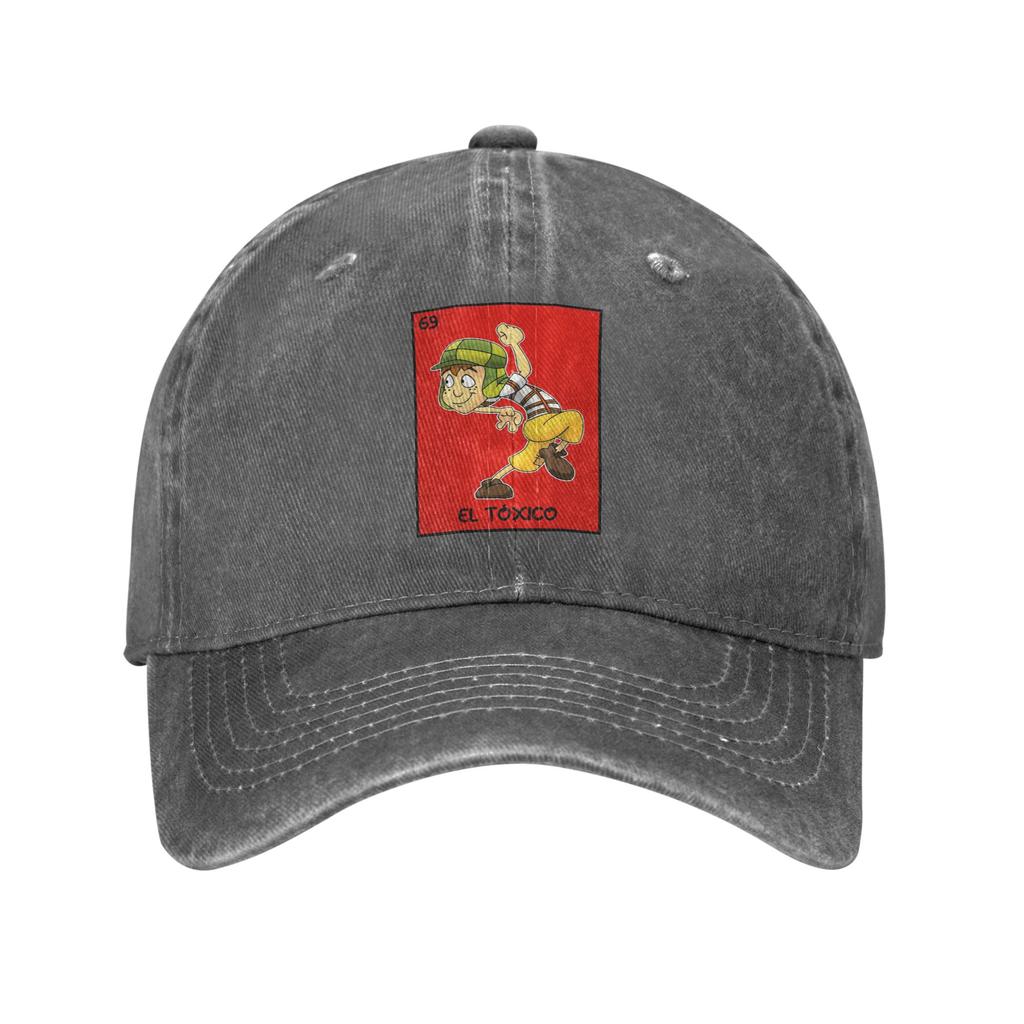 El Toxico - El Chavo Del Ocho Washed Denim Cap Casual Baseball Caps Adjustable Hat Summer Unisex Baseball Hats