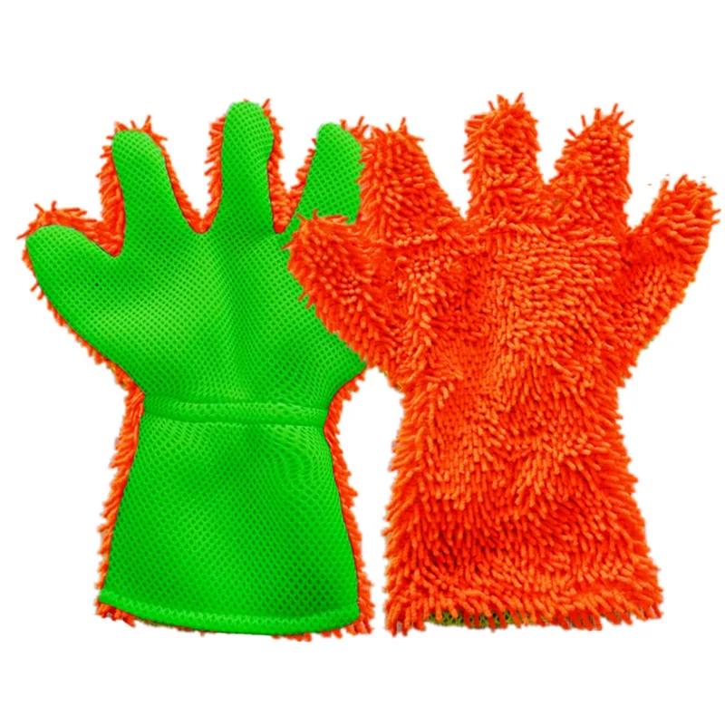 Microfiber Car Washing Gloves Cleaning Tool Car Detailing Dust Removal Mitts 5-Finger Wash Glove for Car Home Effective Clean