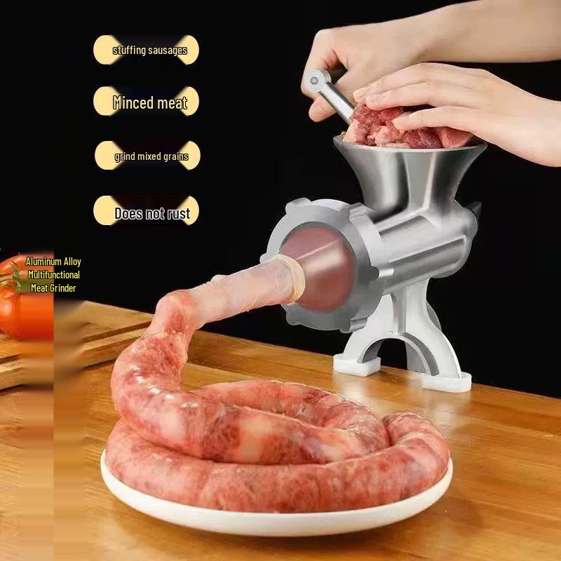 Manuelle Fleischmühle & Wurstfüller: Handkurbelmixer & Gemüsehacker.