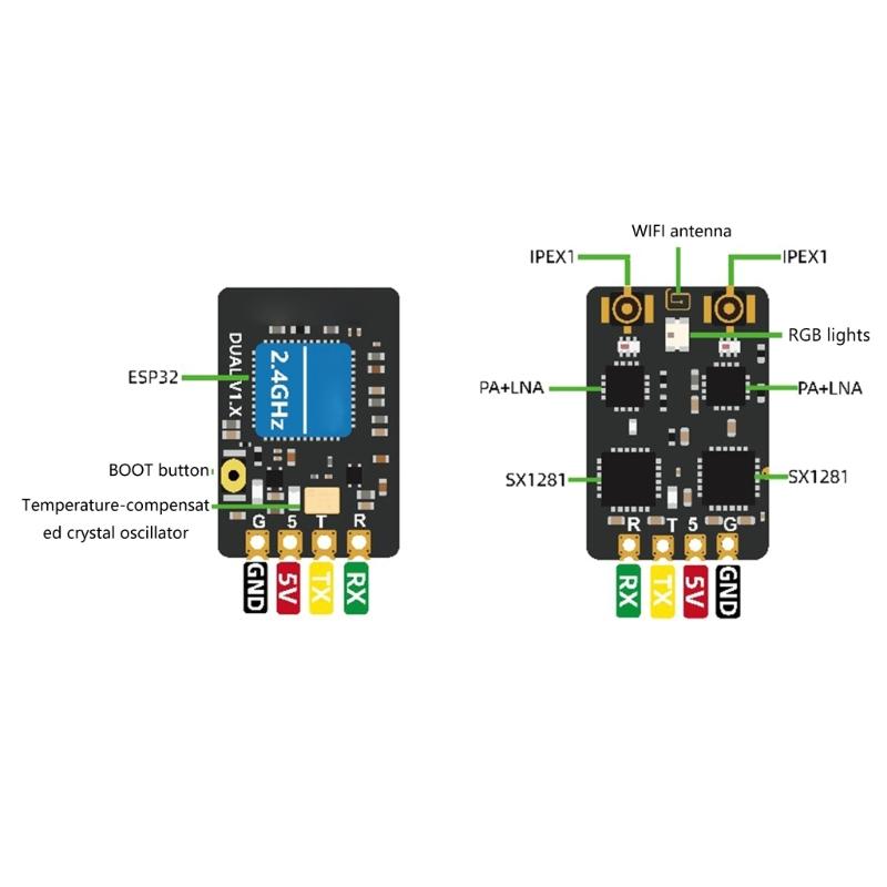 ELRS Double 2.4G Diversity Receiver ExpressLRS 2.4G Accessory Base Quadcopter FPV Remote Racing Drones Accessory