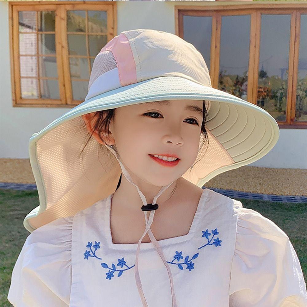 Wide Brim Beach Hats UV Protection Bucket Hat Fashion Baby Sun Hat  Outdoor