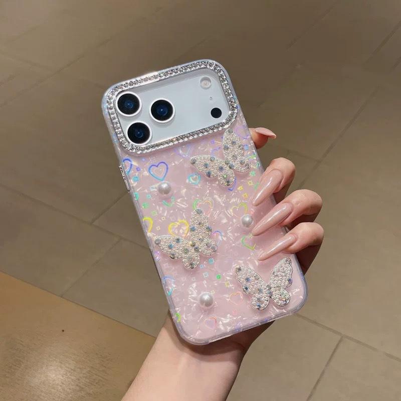 Seashell Pattern Bow Mobile Cover for Apple 17 Pro Max Pearl Butterfly iPhone 11 12 13 14 15 16 Phone Case