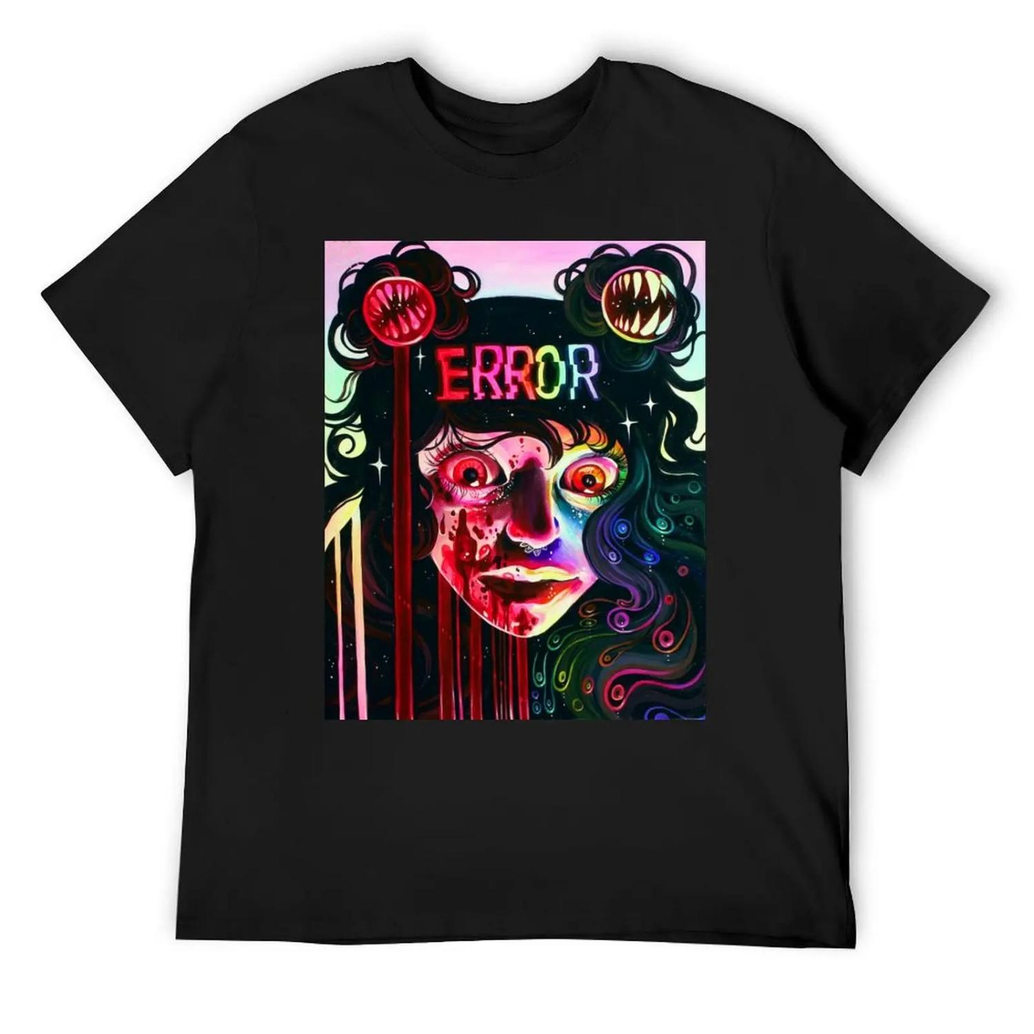 

Error T-Shirt topping vintage anime shirt summer tops mens workout shirts XXXXXL чорний