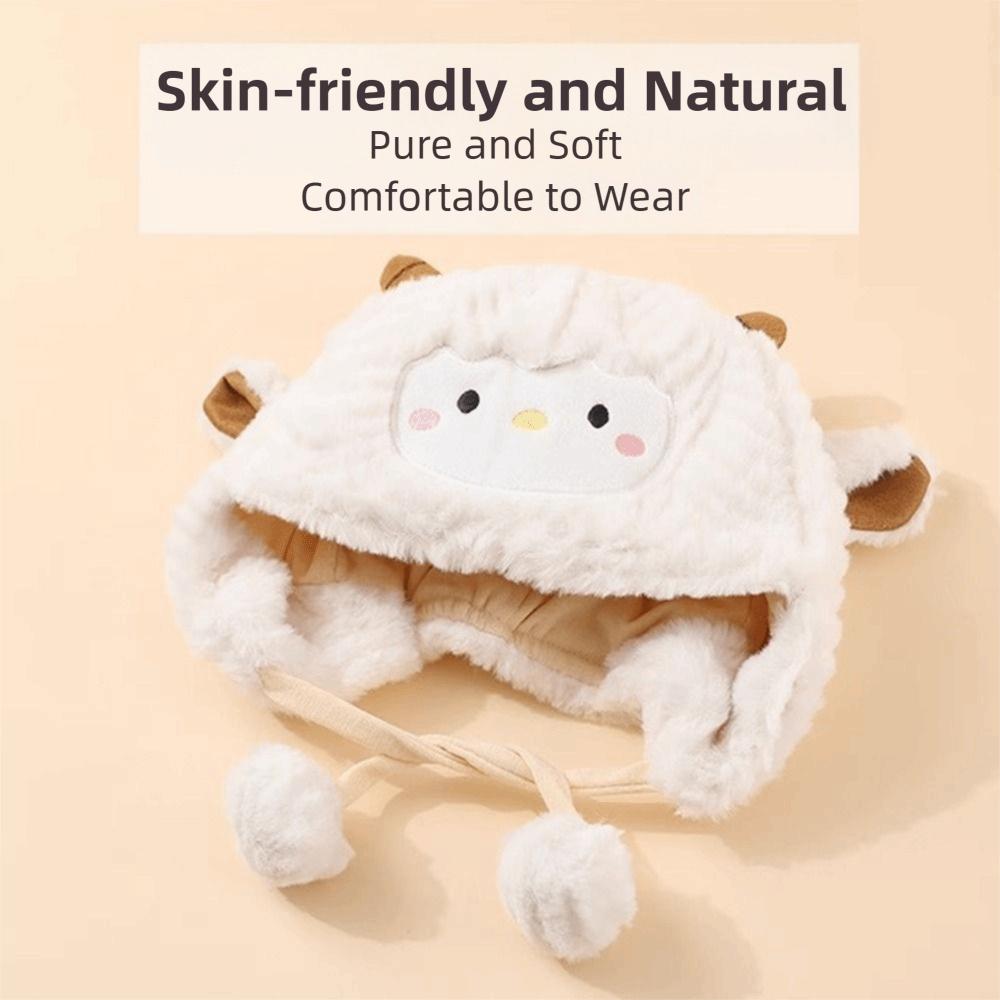 Soft Cute Sheep Hat Kawaii Cartoon Beanie Caps Toddler's Sheep Plush Hat  Head Decor