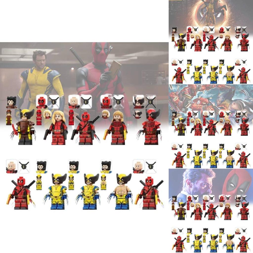 Série Heróis Conjunto de Figuras de Ação de Blocos de Construção Wolverine e Deadpool