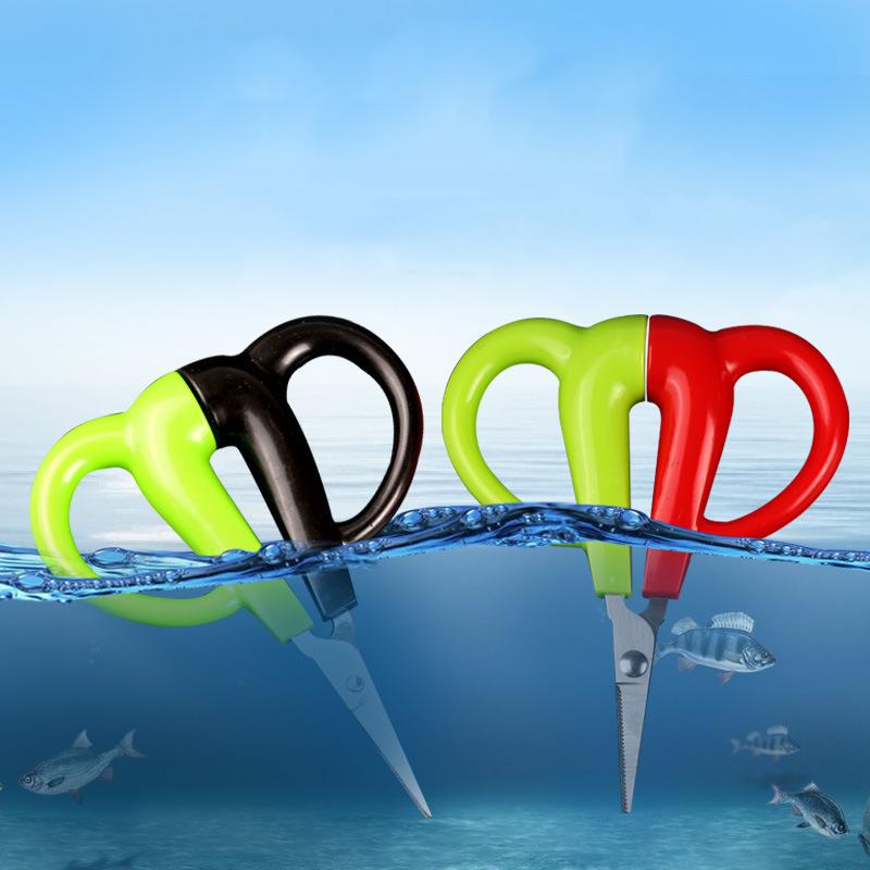 Stainless Steel Dyneema Fish Line Cutting Scissor Floating Plastic Handle Fishing Plier Anti Loss Small Shear for Fishing