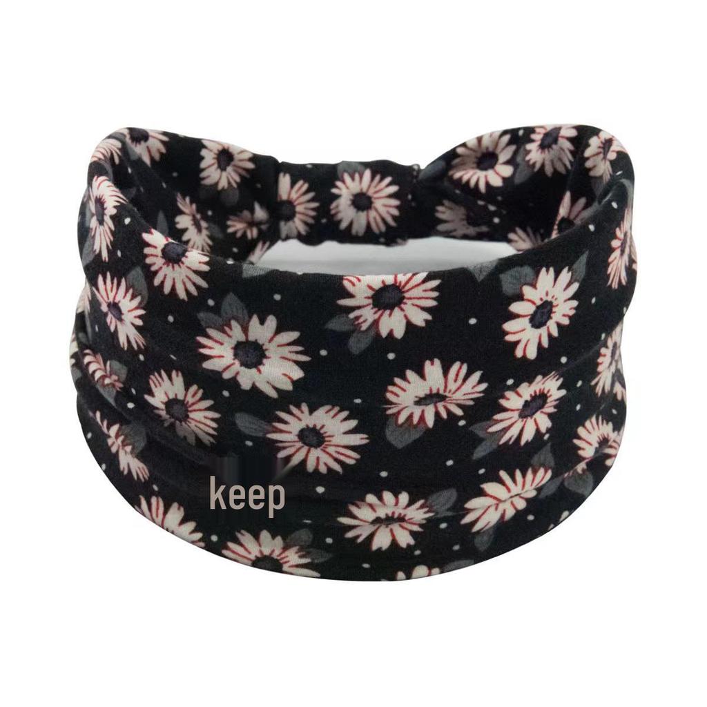 Women's Bohemian Cashew Yoga Headband - Sweat-Absorbing, Elastic Cotton Hair Accessory