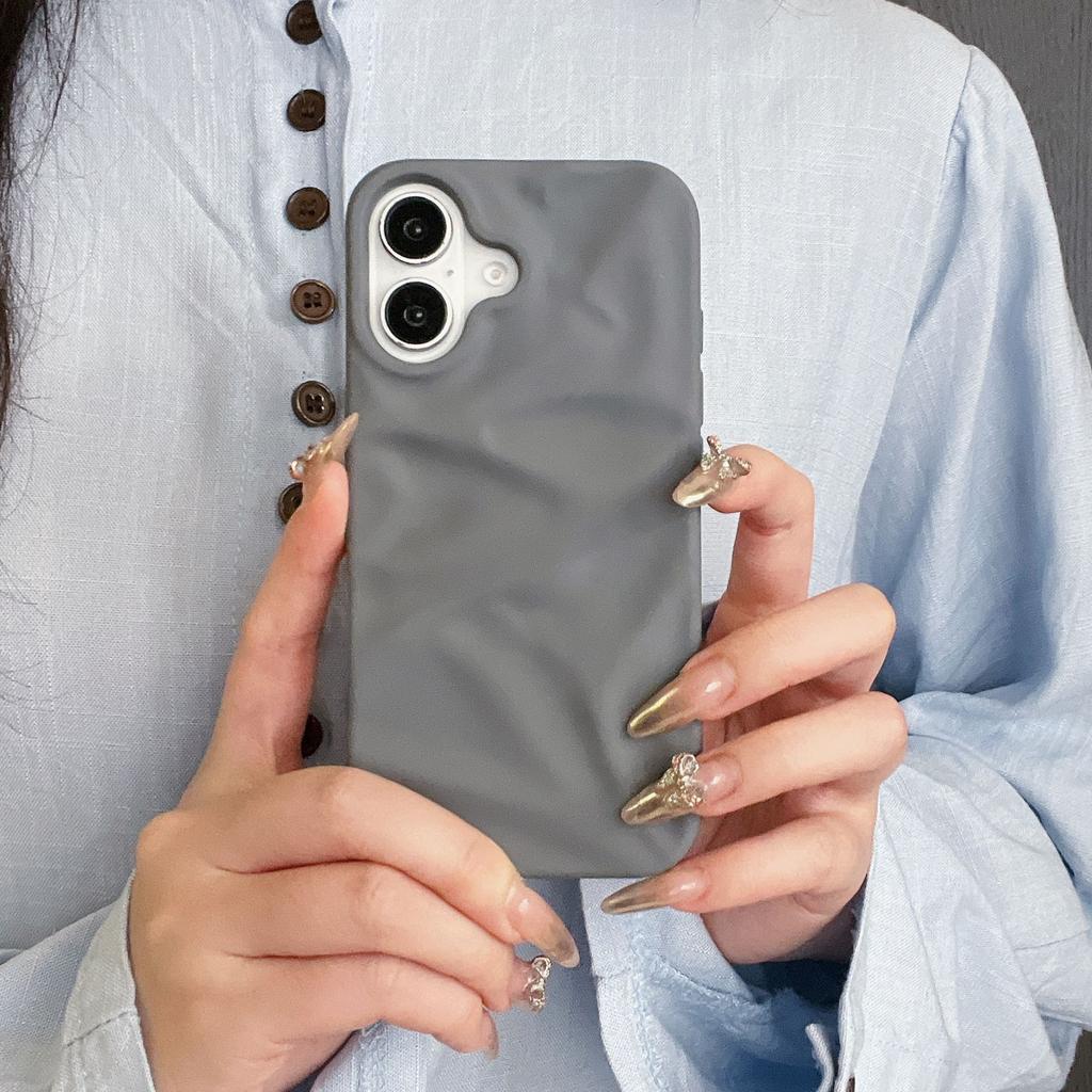 3D Wrinkled Water Ripples Pattern Soft Frosted TPU Shockproof Mobile Phone Case for iPhone 11 12 13 14 15 16 Pro Max