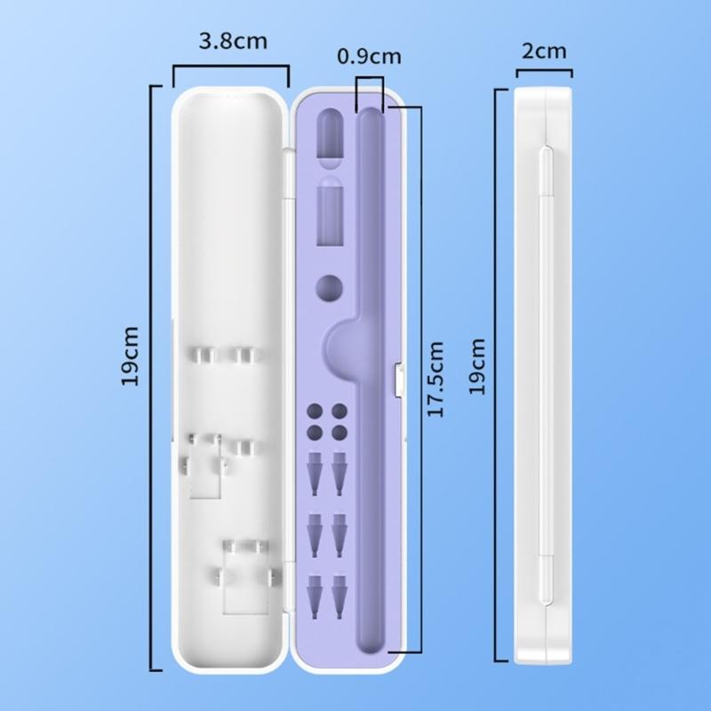 Compactly Organizers Box For Pencil 1/2/3 Styluses Pen Holder Container Featuring AntiSlip Snap Closures Design for Trav