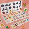 Montessori Shape Matching Board Game Find Shadow Matched Images Animal Fruit Blocks Puzzles Learning-Focused Toys Ideal For Children Wooden
