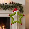 Wall Window Decorations Christmas Star Ornament, Plush Iron Hanging Decor for Tree Art Ornaments Shop, Festive Holiday Pendant Home Party Fireplace