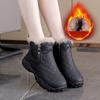 Winter New Women's Velvet Leather Snow Boots Thick Soled Height Increasing Fashionable Cotton Boots Grid Warm Ankle Boots