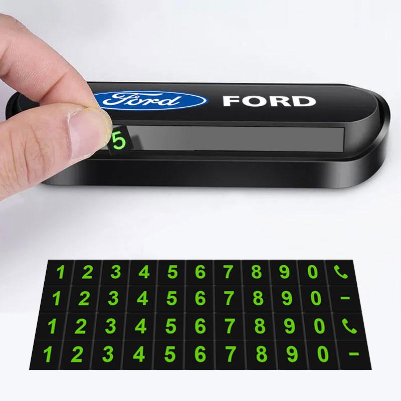 Car Styling Temporary Parking Card Phone Number Card Plate Telephone Number For Ford Fiesta EcoSport Ranger Mondeo Mustang FOCUS 2 3 4