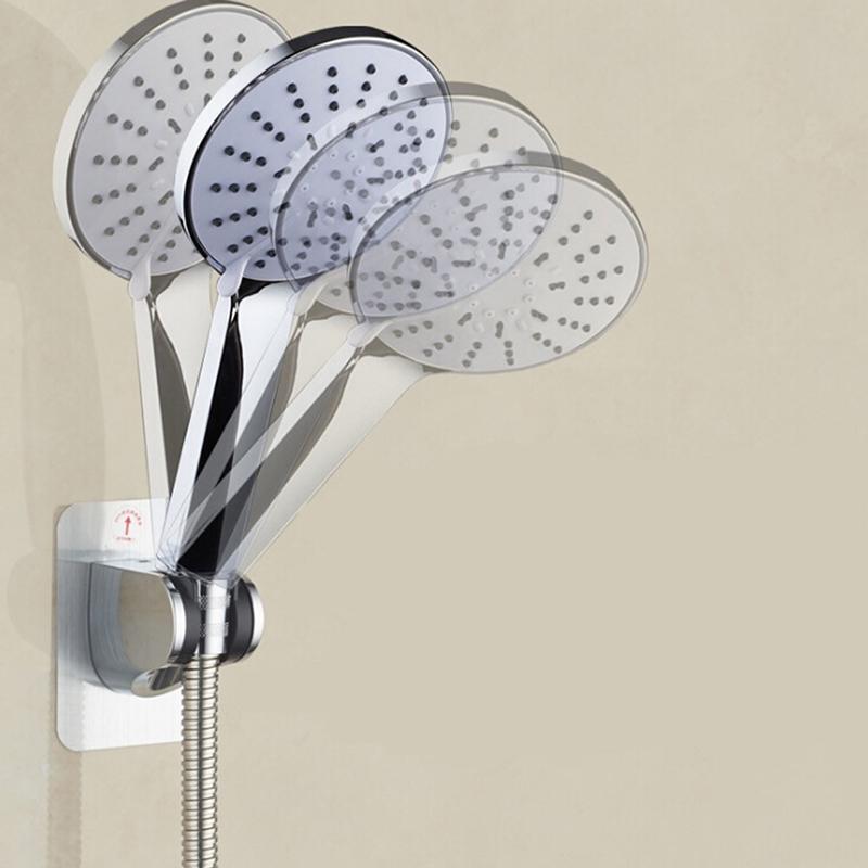 Bathroom Shower Head Holder Adjust No Drilling Bracket Mount Attachable Sticker