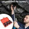 7Pcs 24-38mm Heavy Duty Aluminum Oil Wrench Cover Filter Socket and Socket Disassembly Tool for Car Manual Tool
