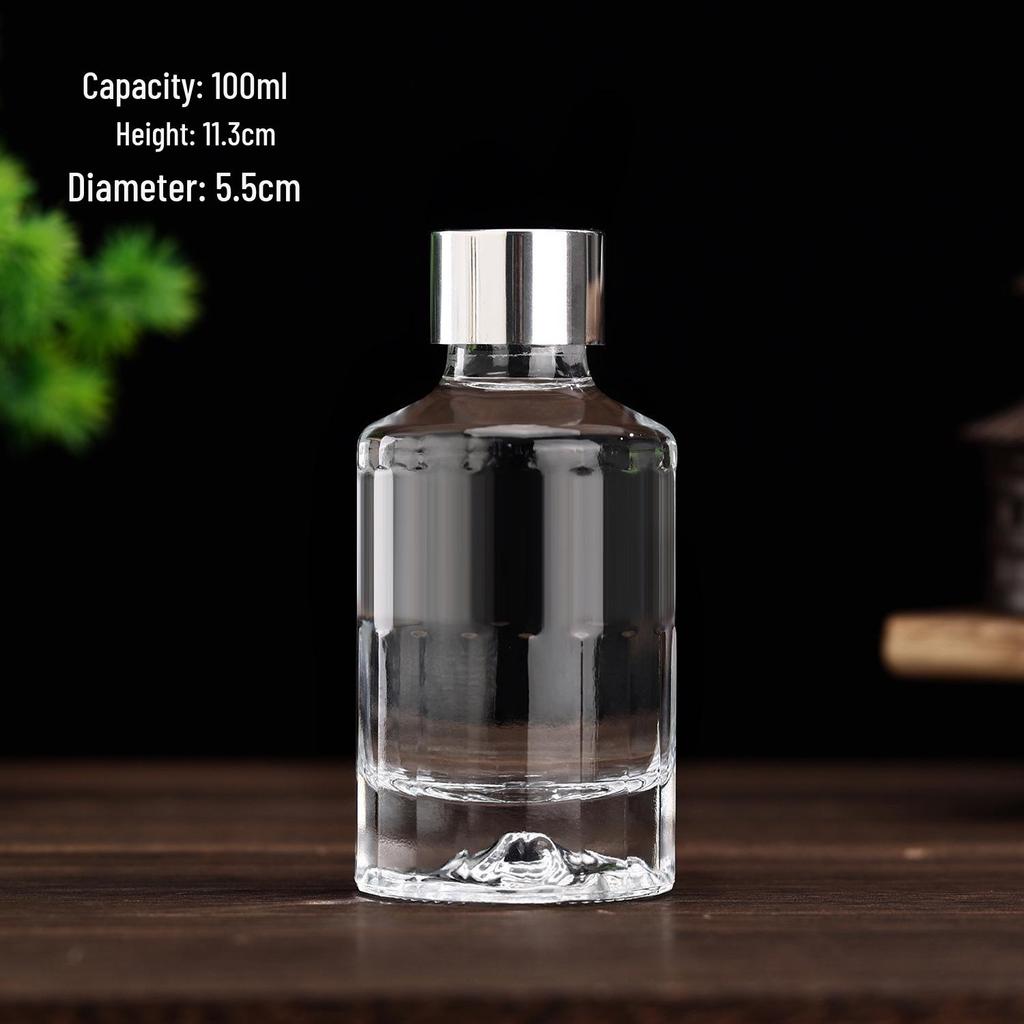 100ml Transparent Glass Bottle for Baijiu or Fruit Wine - Perfect for Home Brewing