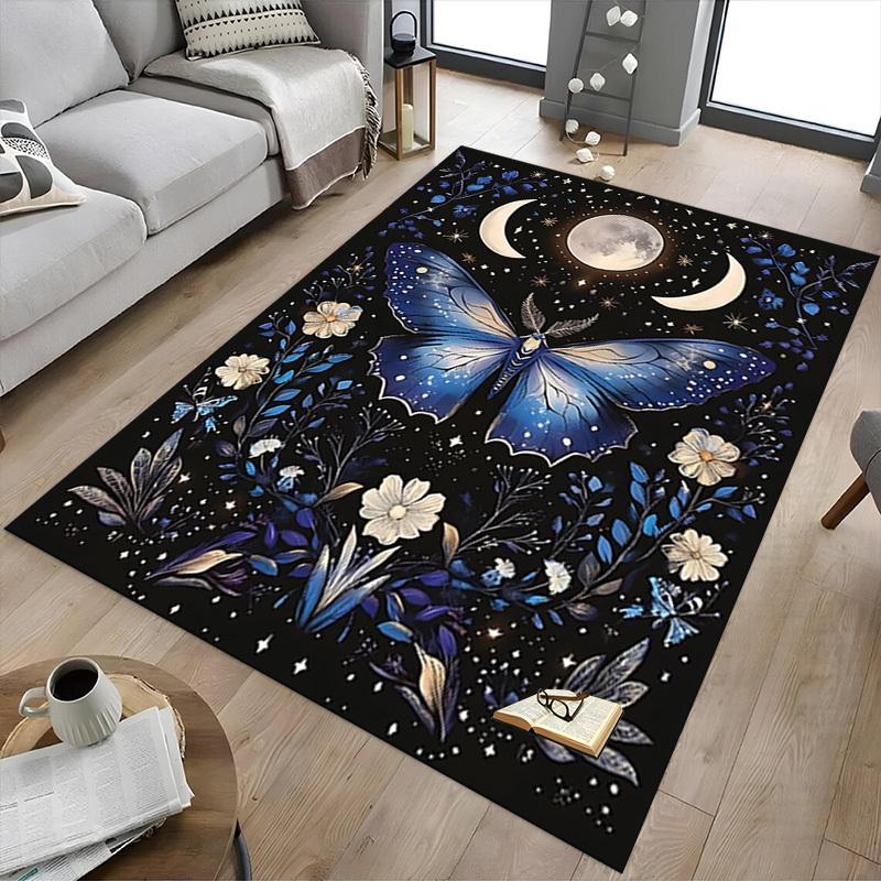 1pc Butterfly Night Carpet Anti Slip Polyester Floor Mat for office.Bedroom