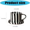Cup Coffee Striped And Ceramic Saucer Set 5inch Elegant Pattern For Daily Beverages Ergonomic Grip Designs