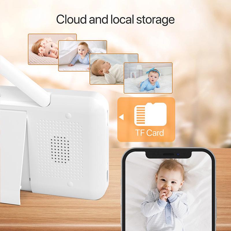 HD 5-Inch Wireless Baby Monitor with WiFi, Two-Way Talk, Night Vision, and Tuya Remote Monitoring