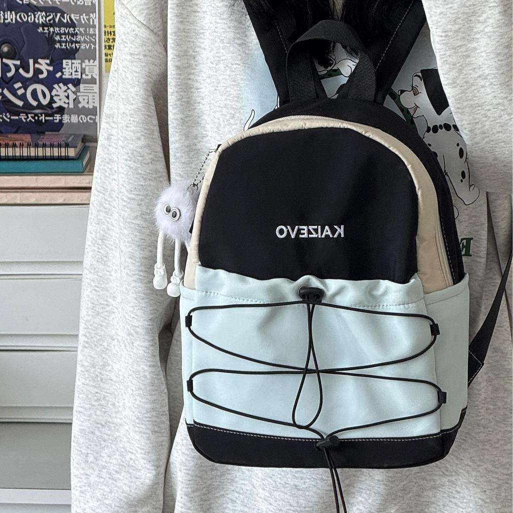 College style schoolbag female college students Japanese simple contrasting color backpack lightweight junior high school sports travel backpack