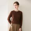 Women's 100% Cashmere Sweater - Round Neck, Long Sleeve, Solid Color Pullover for Autumn/Winter.