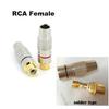 2 Type Gold Plated RCA Male or Female Jack Plug Socket Audio Video Locking Cable Connector Solder Non Solder Solder-Free Adapter