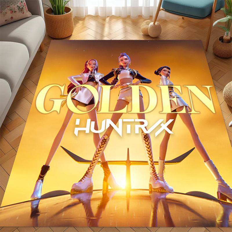 Golden Hustle: Elegance Motion Carpet Living Room and Bedroom Mats Suitable for All Seasons Bathroom Mat Fashion Dormitory Decoration
