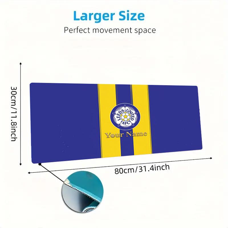 Leeds F Custom Name Large Size Mouse Pad Large Gaming Table Cushion Non-slip Laptop Tablet Big Mousepad XXL Mat Mini PC Playmat With Lock edge