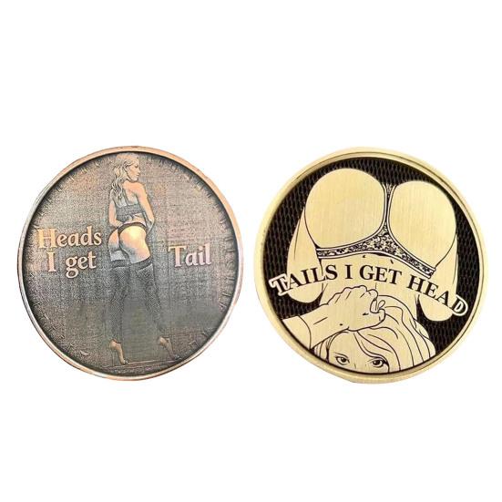Adult Love Challenge Coin Sexy Heads And Tails Coin Double-Sided Adult Coin