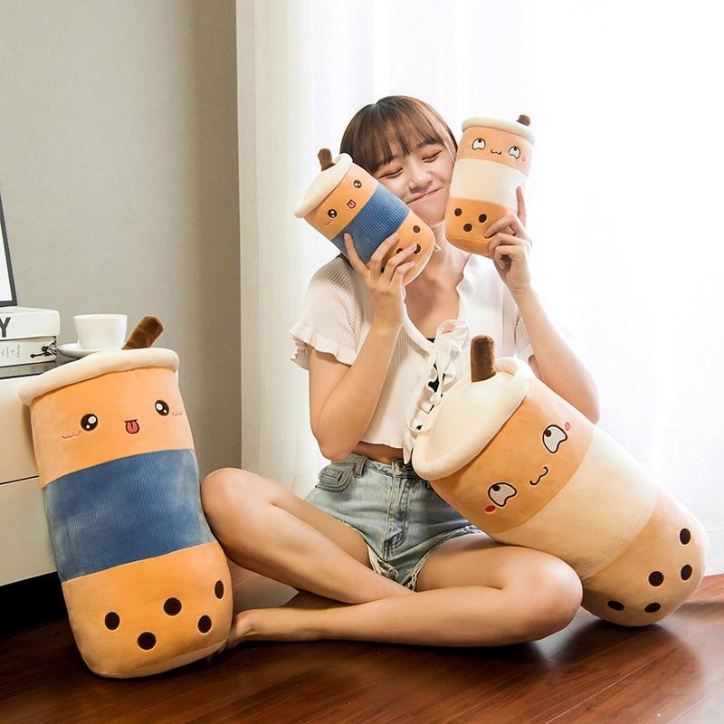 22 /50cm Adorable Bubble Tea Cup Shaped Plush Toy Stuffed Real Life Milk Tea Plush Baby Doll Soft Cartoon Pillow Cushion Kawaii Gift
