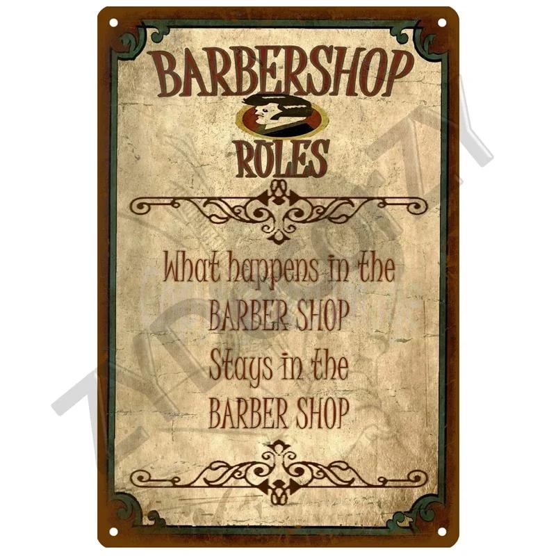Vintage Barber Shop Metal Sign  Retro Haircut and Shave Plaque for Cafe Bar Pub  Tin Wall Decor Poster  Home Decor Iron Plate