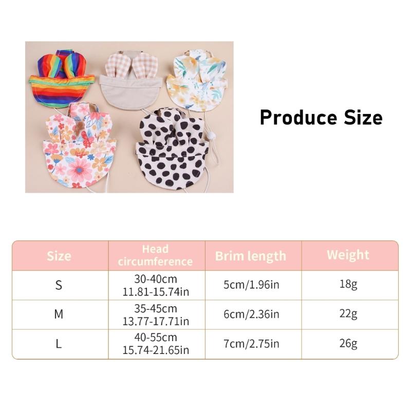 Outdoor Pet Sun Hat Sun Blocking Design Lightweighted Polyester Summer Hat For Dogs Kitten Ventilated Ear Space