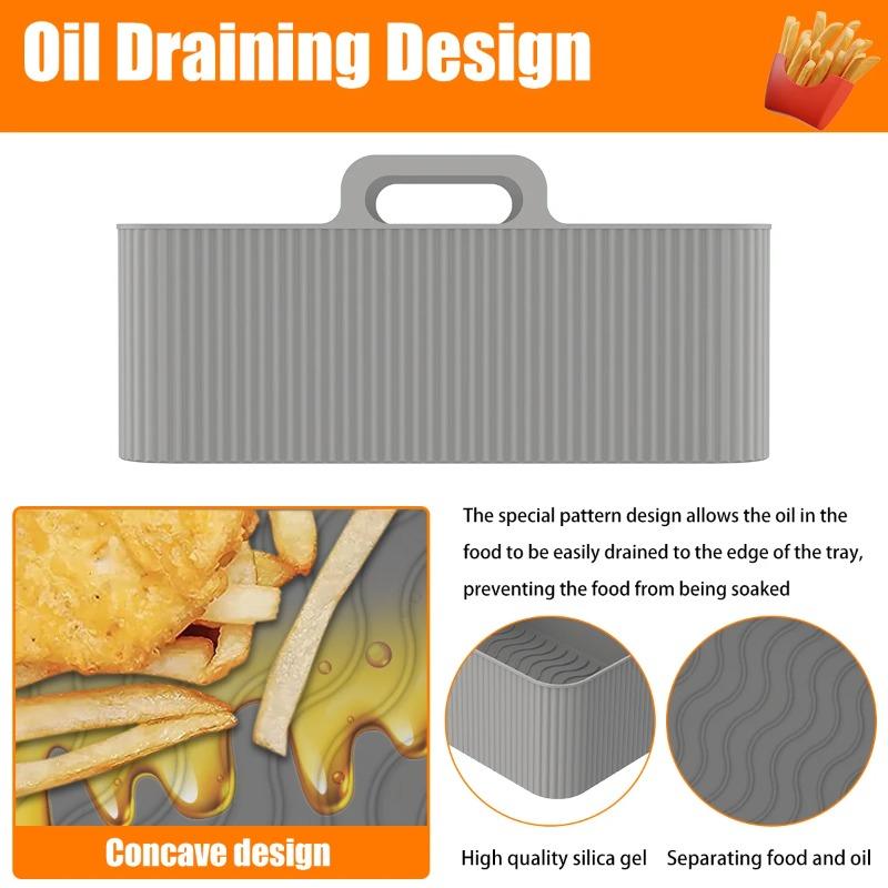 Silicone Air Fryer Liner Reusable Silicone Pot Grill Pan Baking Basket Tray Kitchen for Dual Air Fryer Accessories