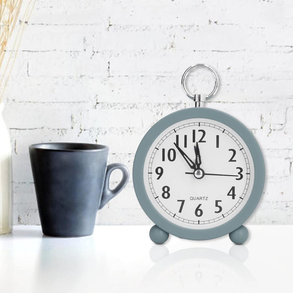 DOACT Desk Clock, Mediterranean Style Table Clock, Silent Alarm Clock with Loud Alarm, Easy To Read Time, for BedroomLiving RoomInterior Decoration