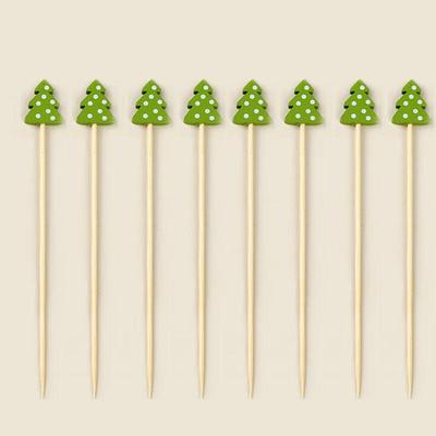ZISIZ Christmas Tree Bamboo Fruit Picks