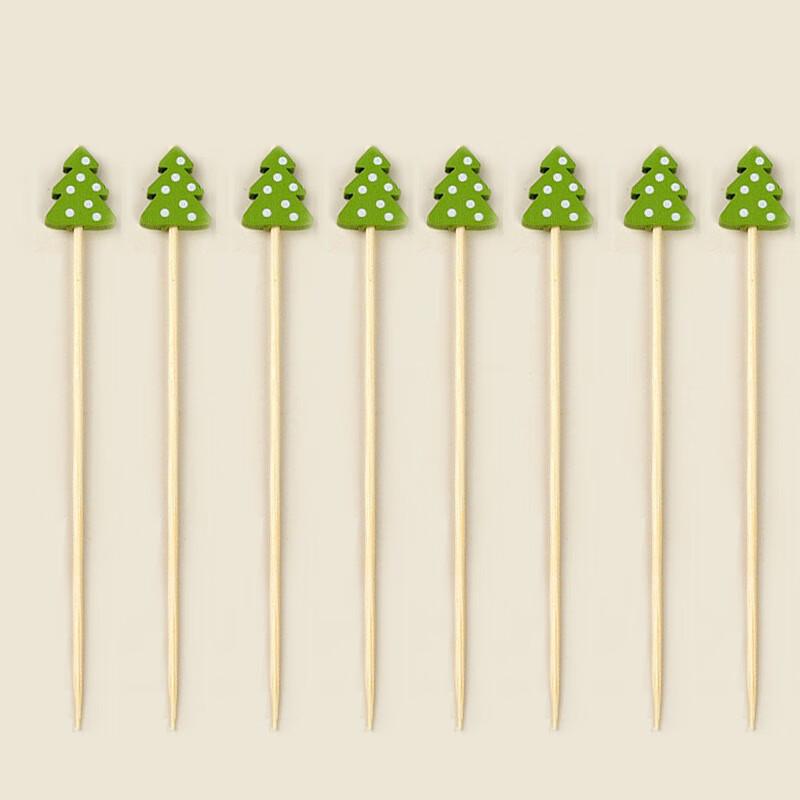 

ZISIZ Christmas Tree Bamboo Fruit Picks